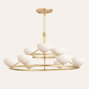 Enzo 48" Glass Double Tier Chandelier
