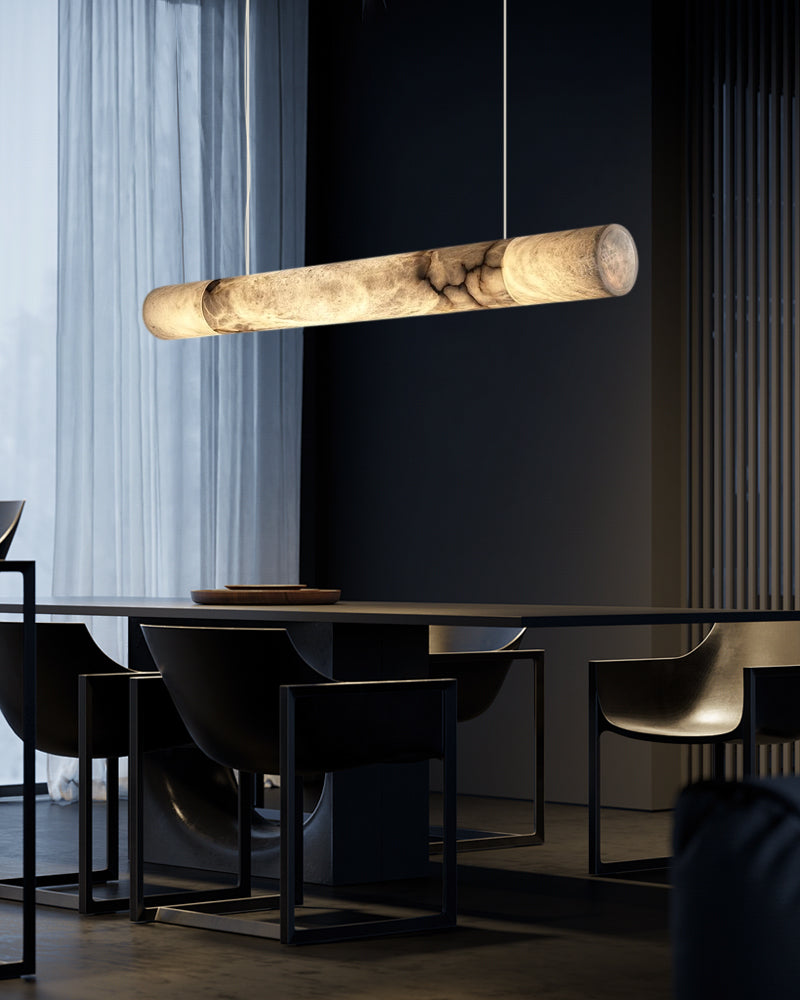 Minimalist Long Cord Ceiling Pendant Alabaster Lighting