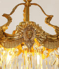 35 Inch Linear Chandelier Antique Copper and Crystal Kitchen Island Chandelier-铜灯-Jecanoli