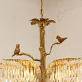 22 Inch Wide 1 Layer Small Brass Palm Tree Crystal Chandelier Light for Bedroom-铜灯-Jecanoli