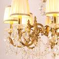 37X31 Inch 12-Light Candle Style Antique Brass Crystal Chandelier – Ideal for Dining Room & Foyer High Ceilings-铜灯-Jecanoli