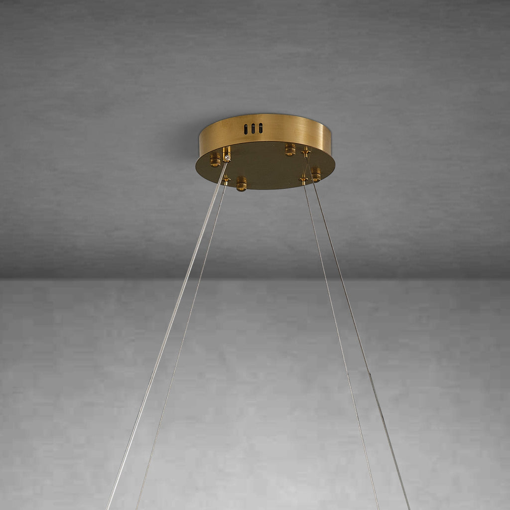 Alabaster Round Chandelier, Natural Spanish Stone Texture Chandeliers, 31.5" Adjustable Alabaster Chandelier Over Table for Living Room, Bedroom, Hallway – Modern Luxury Ceiling Lighting