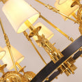 35X29 Inch 8 Lights Rococo Stype Cast Horse Head Antique Copper Chandelier Light-铜灯-Jecanoli