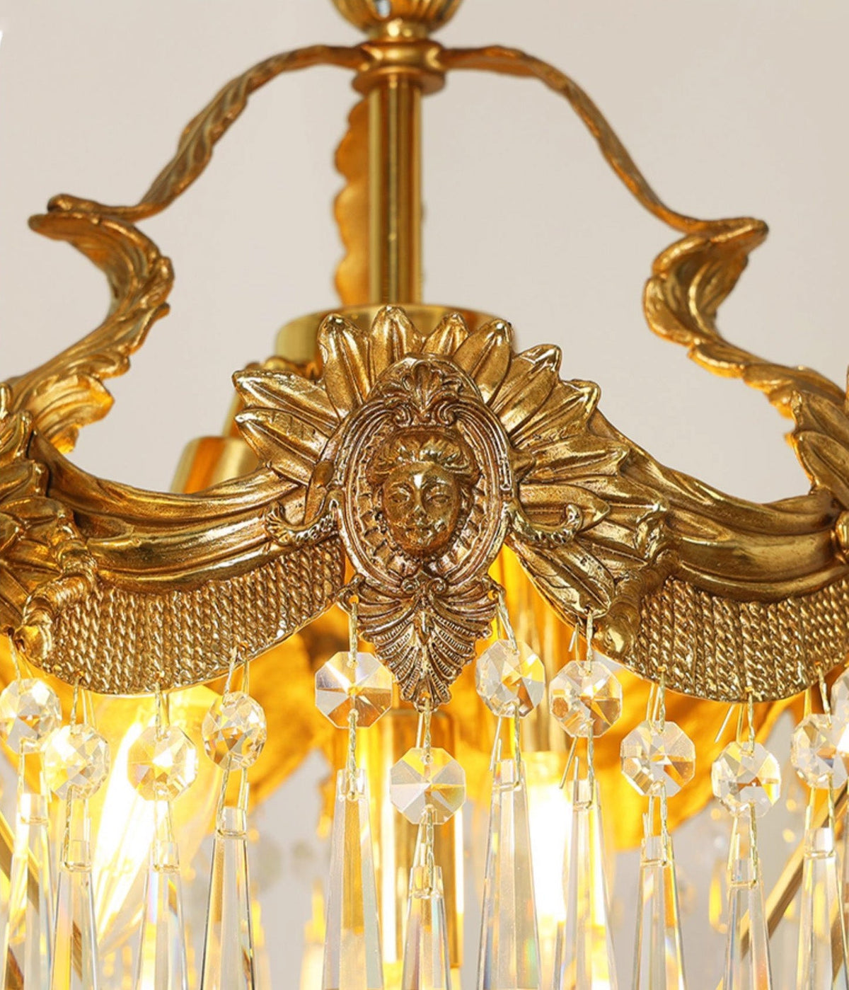55 Inch Linear Chandelier Antique Copper and Crystal Kitchen Island Chandelier-铜灯-Jecanoli