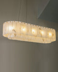 40 Inch Two-tier Linear Alabaster Chandelier Lighting for Dining Room-现代灯-Jecanoli