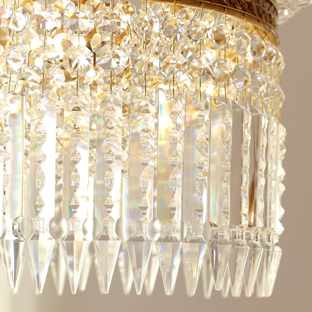 16-28 Inch Multiple Size Baccarat Inspired Copper and Crystal Chandelier Lighting-铜灯-Jecanoli