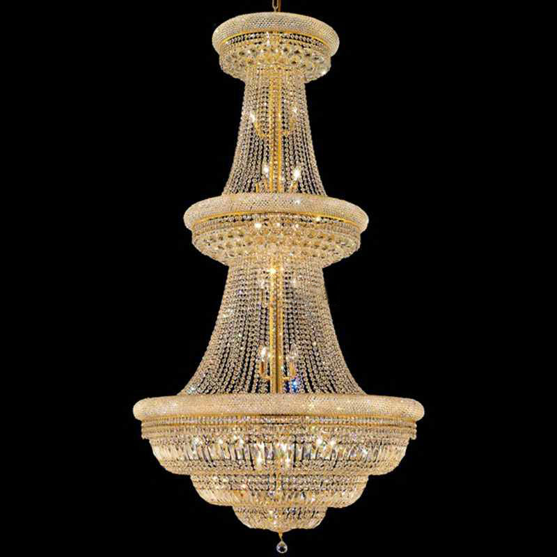 42X76 Inch 56 Lights French Basket K9 Crystal Chandelier Lighting-大吊灯-Jecanoli