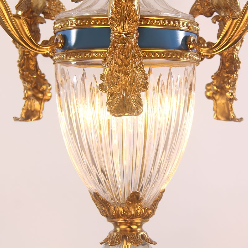 20X35 Inch 1 Light Rococo Style Antique French Copper Chandelier Pendant Light-铜灯-Jecanoli