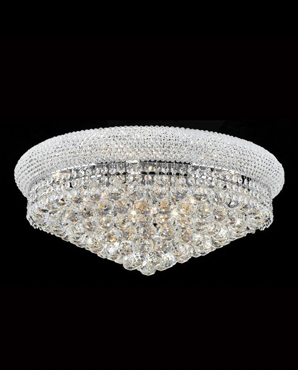24'' Round Crystal Ceiling Light Empire Flush Mounted Crystal Chandelier-吸顶灯-Jecanoli
