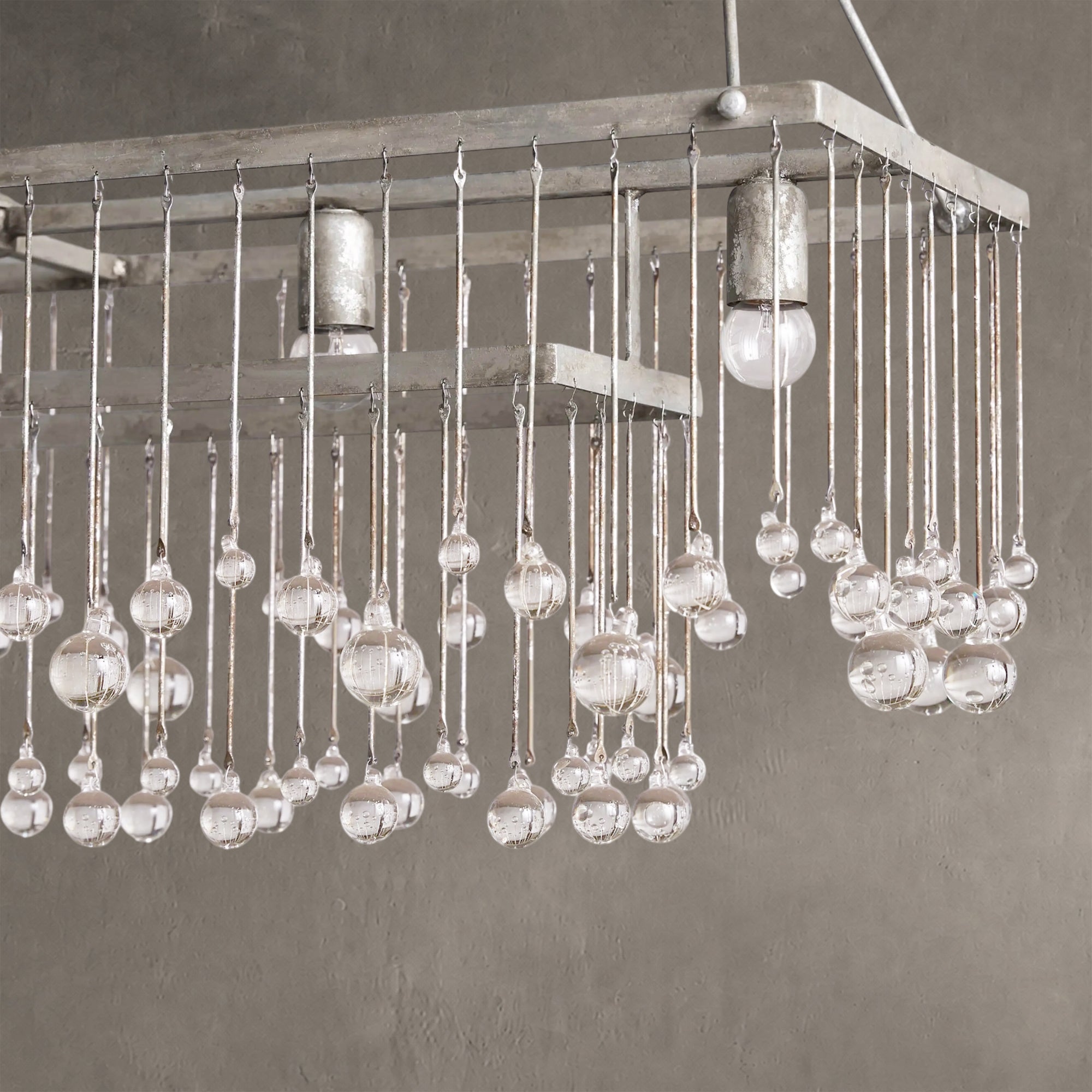 Aubrey Crystal Ball Rectangular Chandelier 47'' 60''