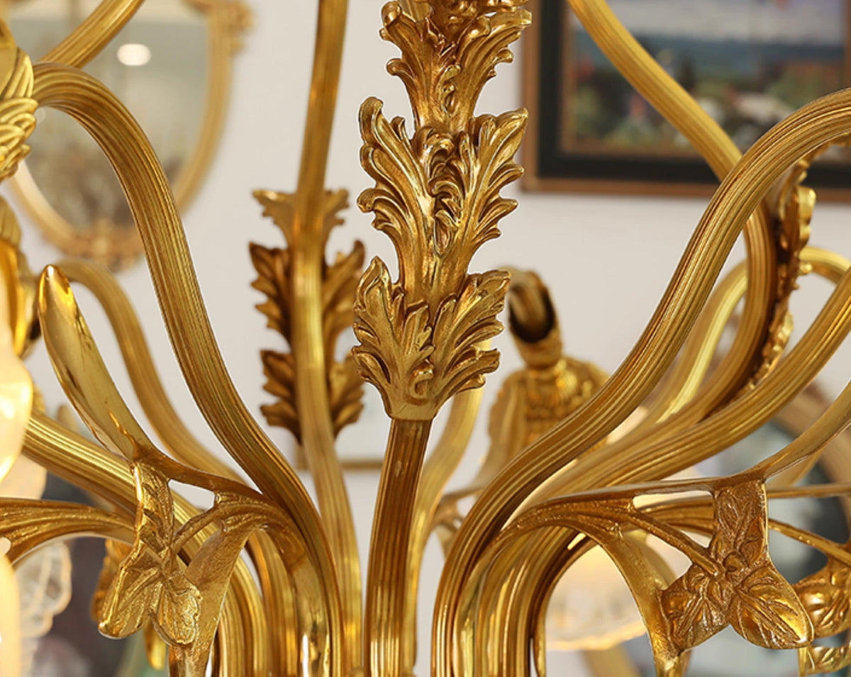 6 Lights Classical Retro Brass Chandelier Light 33X27 Inch-铜灯-Jecanoli