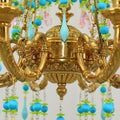 8 Lights Small Copper Crystal Chandelier Luxury Colorful Wedding Chandelier Light-铜灯-Jecanoli
