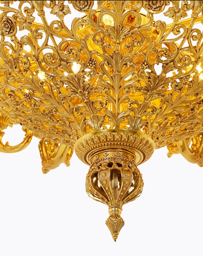 59X65 Inch 19th Century Extra Large French Brass Chandelier Antique Chandelier for Foyer-大吊灯-Jecanoli