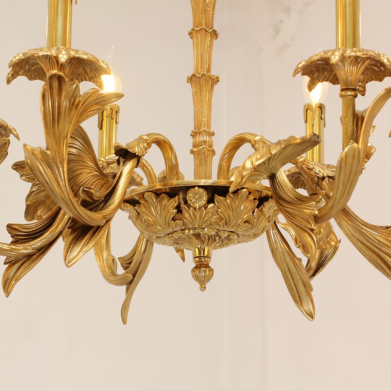 26X20 Inch 6 Lights Baroque Style European Antique Copper Chandelier-铜灯-Jecanoli
