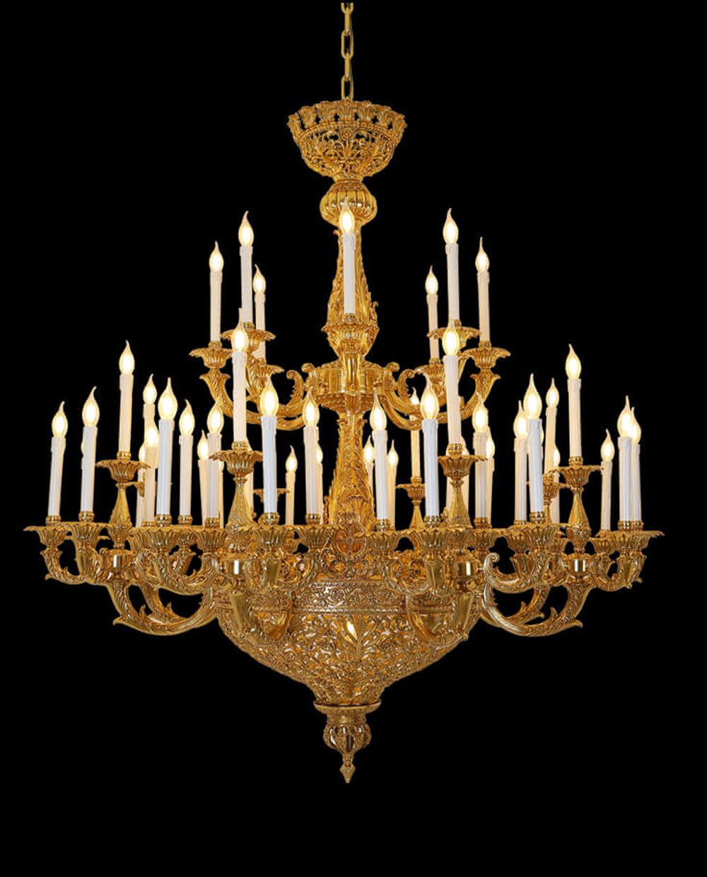 59X65 Inch 19th Century Extra Large French Brass Chandelier Antique Chandelier for Foyer-大吊灯-Jecanoli