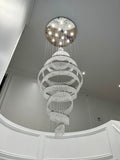 11 Crystal Ring Chandelier for High Ceilings 36X118 Inch Modern Staircase Chandelier Lighting-大吊灯-Jecanoli