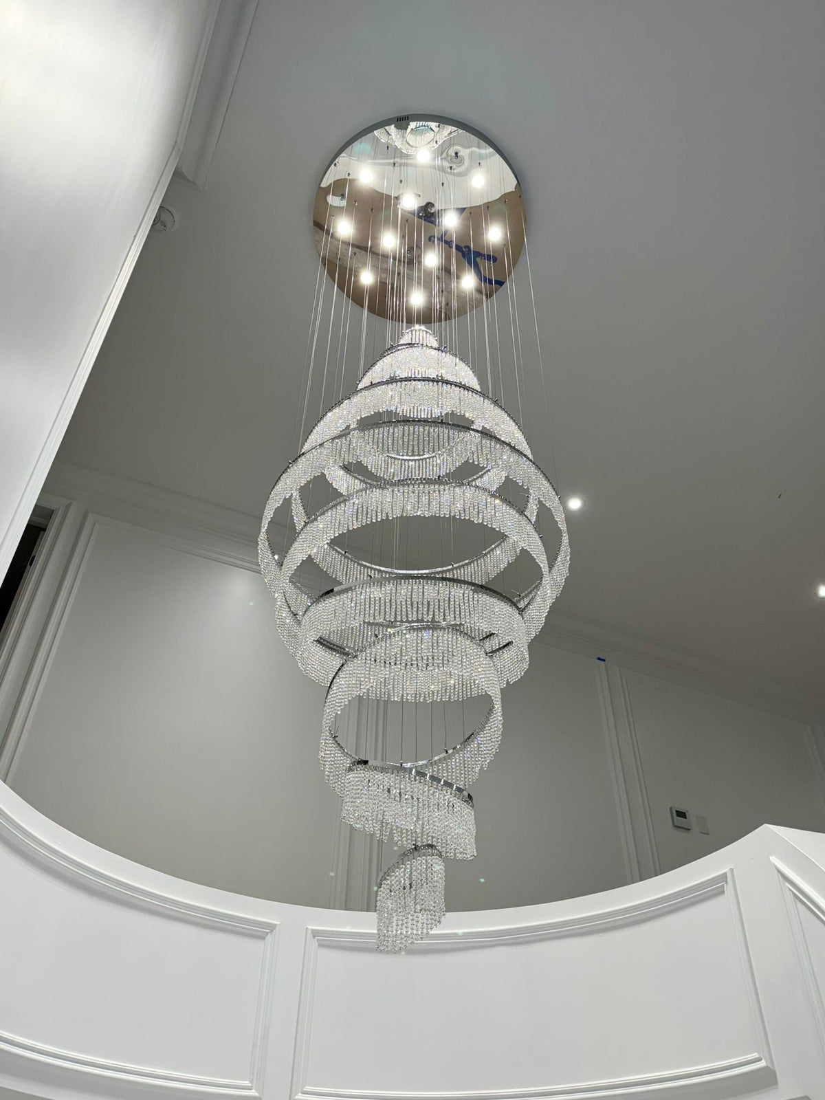 11 Crystal Ring Chandelier for High Ceilings 36X118 Inch Modern Staircase Chandelier Lighting-大吊灯-Jecanoli