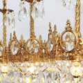 30 Inch Linear Chandelier Antique Copper and Crystal Kitchen Island Chandelier-铜灯-Jecanoli