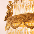 35X83 Inch Big Foyer Lighting Cascading French Empire Brass and Crystal Chandelier-大吊灯-Jecanoli