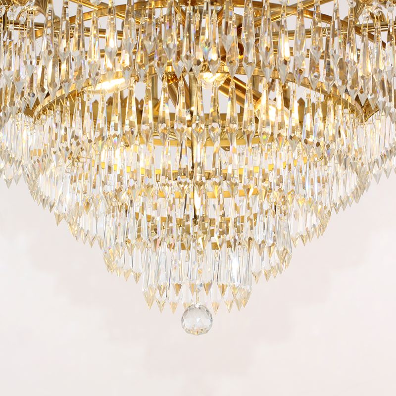 47 Inch Wide French Empire Style Brass Crystal Chandelier Gold Living Room Chandelier-铜灯-Jecanoli