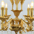 24X31 Inch 6 Lights Small Candle Style Brass and Crystal Chandelier Lighting for Bedroom-铜灯-Jecanoli