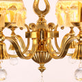 25X24 Inch 6 Light Elegant Antique Brass and Crystal Chandelier Light for Bedroom-铜灯-Jecanoli