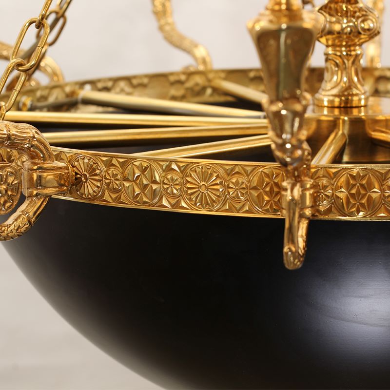 39X37 Inch 12 Lights Rococo French Empire Copper Chandelier-铜灯-Jecanoli