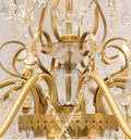 Six Brass Arms Classical Crystal Chandelier Small Gold Chandelier for Bedroom 26X26 Inch-铜灯-Jecanoli