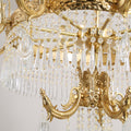 31'' W x 33'' H Small Antique Brass and Crystal Chandelier Lighting-铜灯-Jecanoli