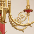 26X23 Inch 6 Lights Rococo Style Antique Copper Chandelier Small Pink Bedroom Chandelier-铜灯-Jecanoli