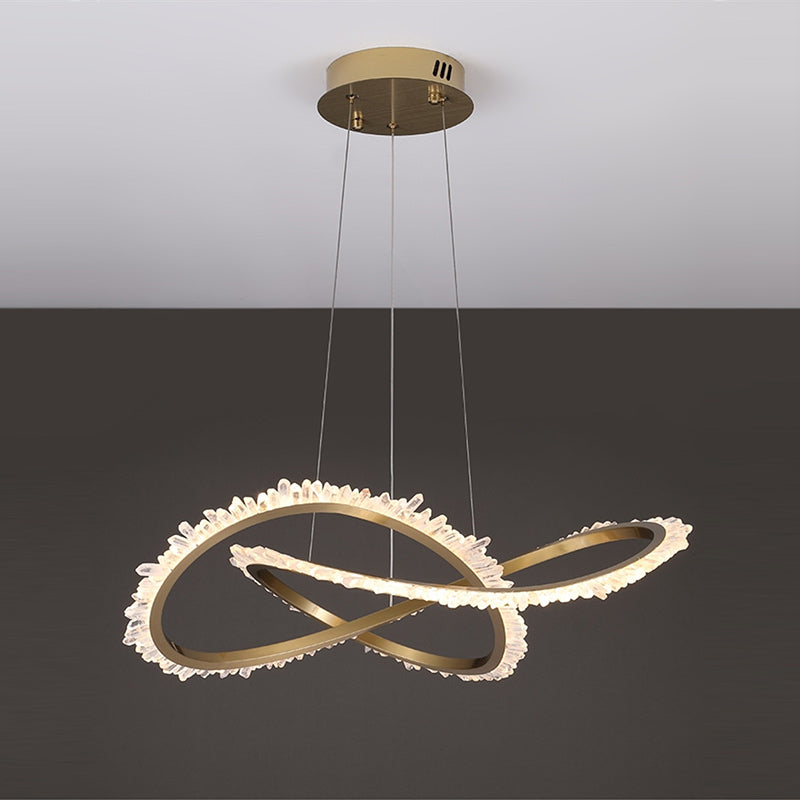 31.5 Inch Wide Modern Geode Quartz Crystal Chandelier Creative Adjustable Hanging Light-现代灯-Jecanoli