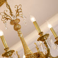43 Inch Linear Chandelier French Empire Style Brass and Crystal Dining Chandelier-铜灯-Jecanoli