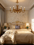 28X22 Inch 6 Lights European French Copper Chandelier Light for Bedroom/ Living Room-铜灯-Jecanoli