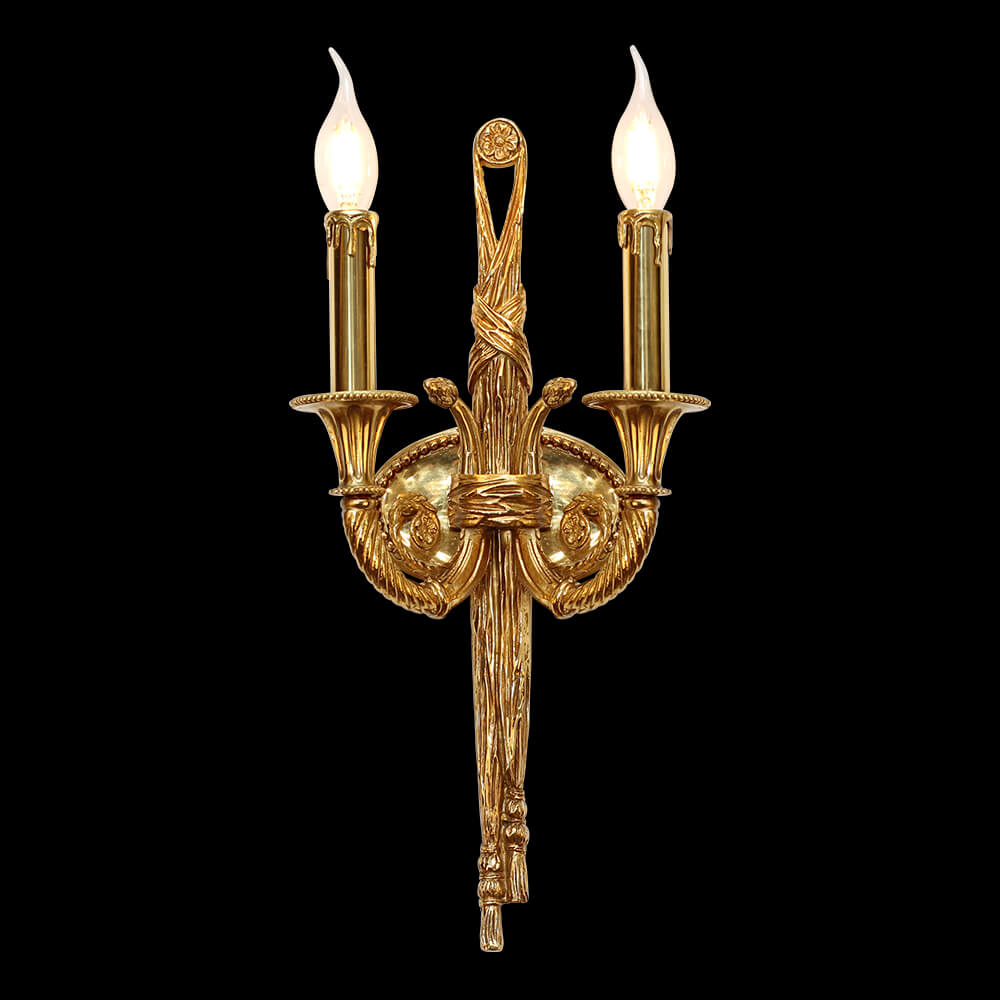 2 Lights Vintage Brass Wall Sconce-壁灯-Jecanoli
