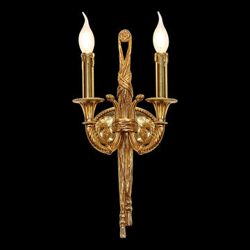 2 Lights Vintage Brass Wall Sconce-壁灯-Jecanoli