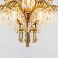 30 Inch Wide 2-Layer Palm Tree Brass and Crystal Chandelier Light-铜灯-Jecanoli