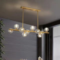 Luxury Pure Copper Chandelier K9 Crystal Dining Room Chandelier Modern Gold Ceiling Fixture Popular Molecular Bar Lights