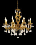 31X31 Inch 8 Lights Small Candle Style Brass and Crystal Chandelier Lighting for Living Room-铜灯-Jecanoli