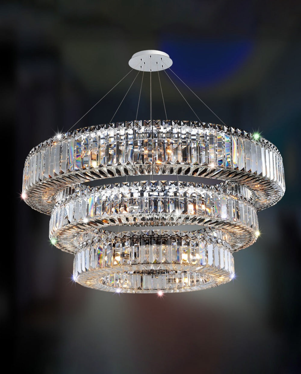 (48+36+24) Inch 3-Ring Modern Crystal Chandelier for Living Room Big Banquet Hall Chandelier Light-大吊灯-Jecanoli