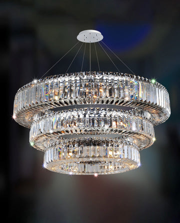 (48+36+24) Inch 3-Ring Modern Crystal Chandelier for Living Room Big Banquet Hall Chandelier Light-大吊灯-Jecanoli