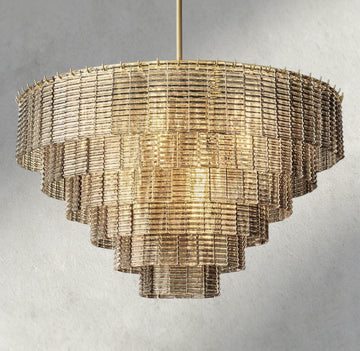 Sirene Smoke Glass Round Chandelier 41", 52", 65"-chandelier-Jecanoli
