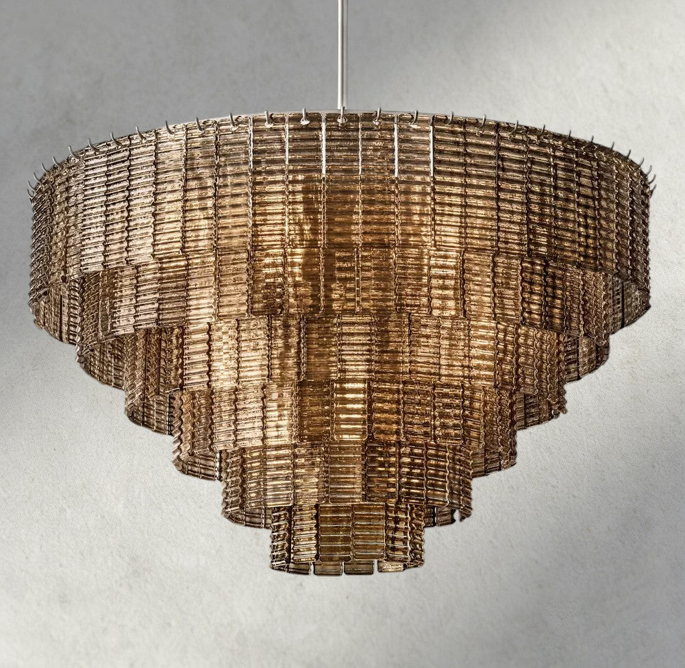 Sirene Smoke Glass Round Chandelier 41", 52", 65"-chandelier-Jecanoli