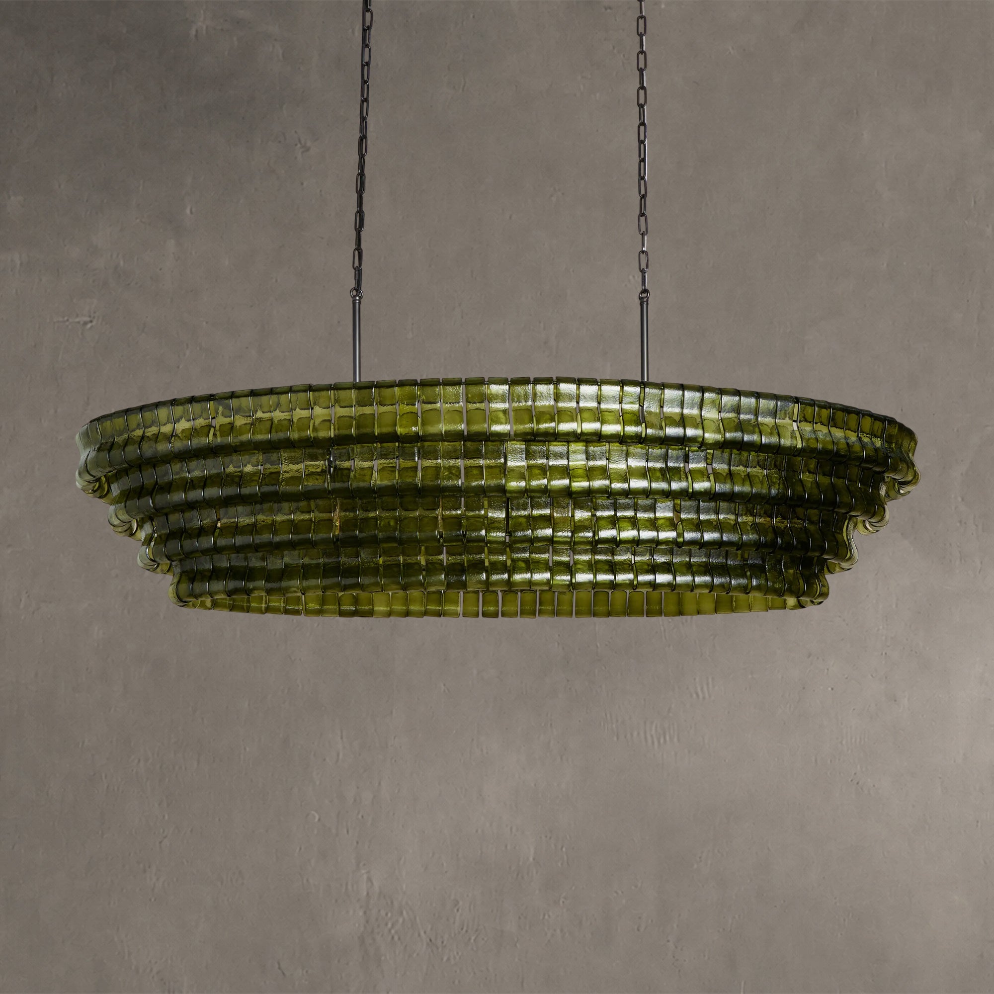 Ghiaccio Glass Oval Chandelier 54''65''