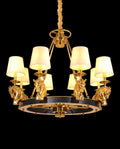 35X29 Inch 8 Lights Rococo Stype Cast Horse Head Antique Copper Chandelier Light-铜灯-Jecanoli