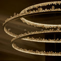 Designer 36 Inch Round Modern Chandelier Brass & Clear Geode Quartz Crystal Hanging Light-Chandelier-Jecanoli
