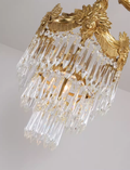 10 Inch Mini Chandelier Antique Brass and Crystal Lighting for Hallway-铜灯-Jecanoli