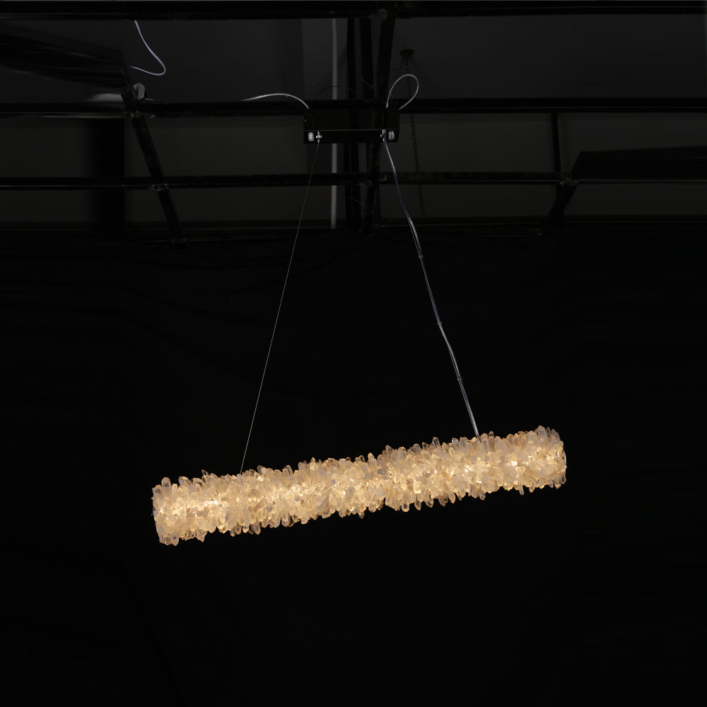 Modern Linear Geode Quartz Crystal Pendant Light-现代灯-Jecanoli
