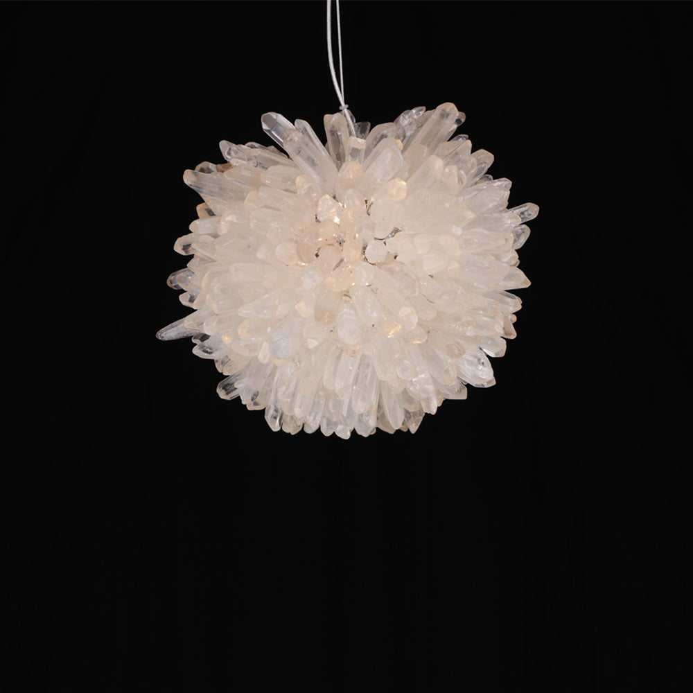 Clear Geode Quartz Crystal Ball Modern Pendant Light-现代灯-Jecanoli
