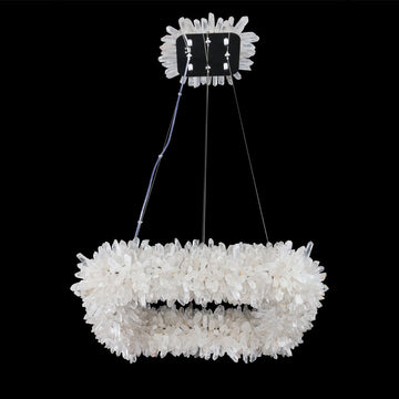 24'' Square Modern Geode Quartz Crystal Chandelier-现代灯-Jecanoli