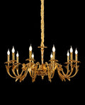 41X20 Inch 10 Lights Baroque Style European Antique Copper Chandelier-铜灯-Jecanoli